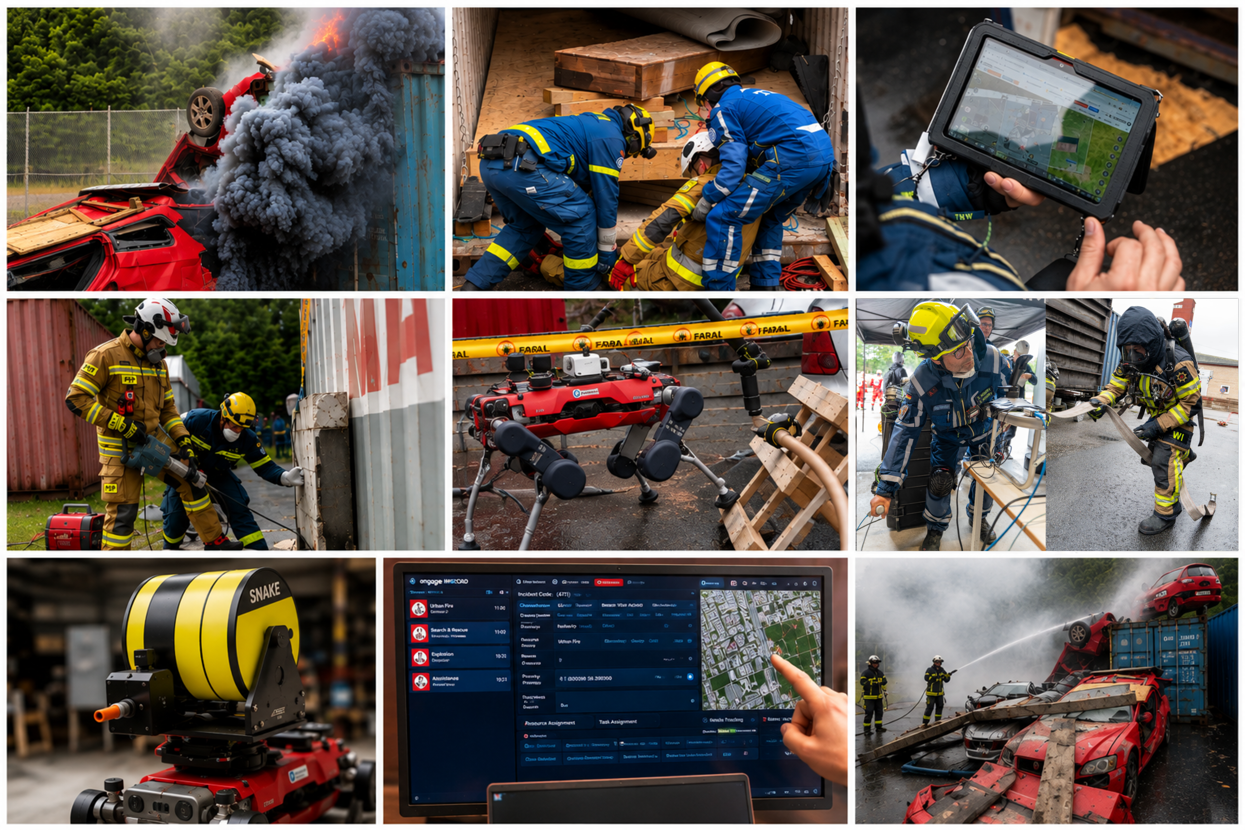 Collage SFT1 SYNERGISE CFT4 in Switzerland. Photos by THW/ Robin Ramos Hoffmann